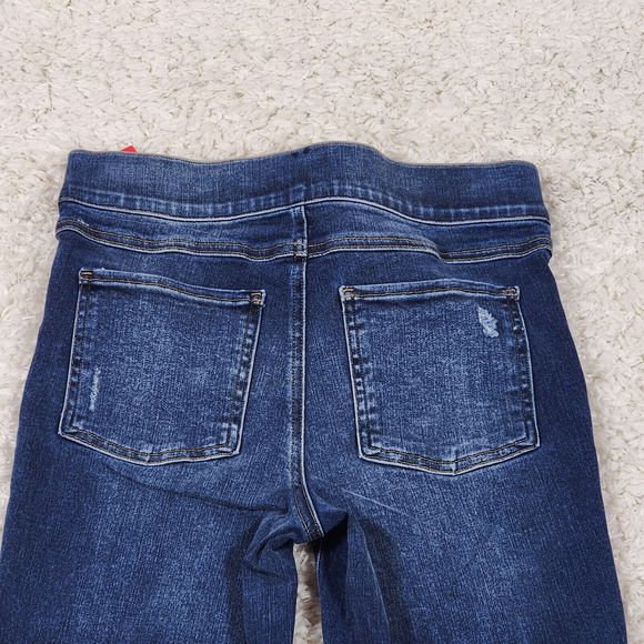 Spanx Distressed Jeans Womens Small Blue Ankle Skinny Medium Wash Stretch Pants - Picture 7 of 12